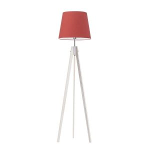 Skandynawska lampa stojąca ARUBA drewniana Biały/ Czerwony 922377