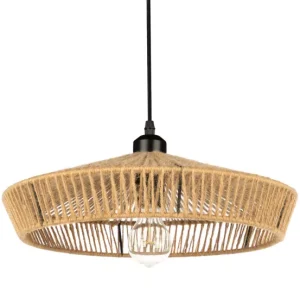 Skandynawska Lampa Wisząca KAROS 400 Boho Tkana Naturalna Sznurek Jutowy 990148