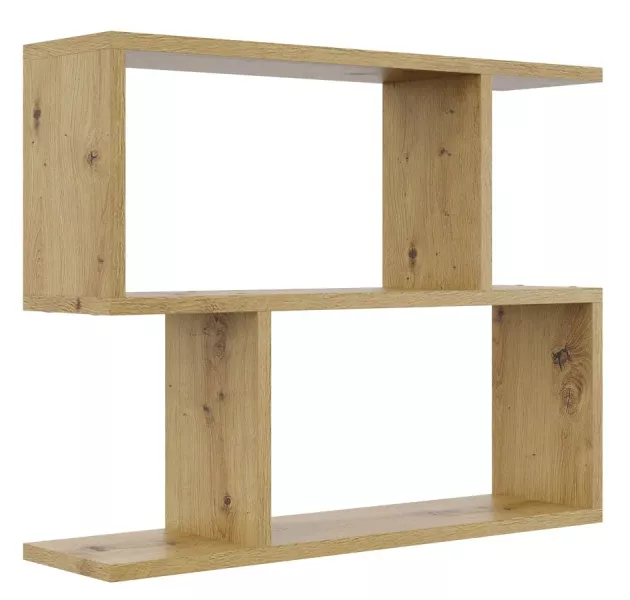 Skandynawska półka na ścianę w kolorze dąb artisan - Rireon 116035