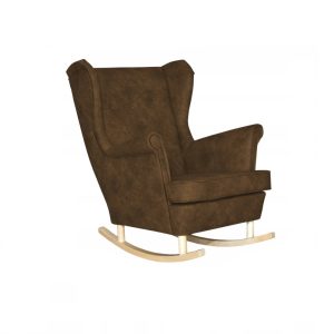 Skandynawski bujany fotel uszak eko skóra Ari JASNOBRĄZOWY 654316 Skandynawski bujany fotel uszak eko skóra Ari JASNOBRĄZOWY 654316