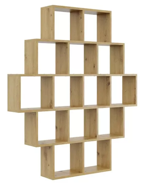 Skandynawski regał wiszący lub stojący dąb artisan - Xyvian 292986