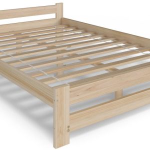 Skandynawskie drewniane łóżko ze stelażem 160×200 – Orlo 326718