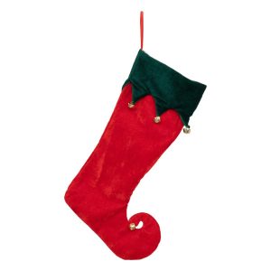 Skarpeta świąteczna aksamitna na prezenty Elf 45 cm 384373 Skarpeta świąteczna aksamitna na prezenty Elf 45 cm 384373