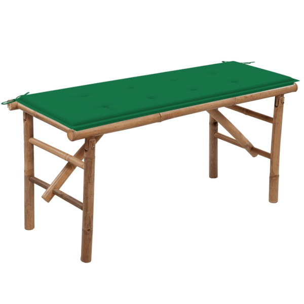 Składana ławka ogrodowa z poduszką, 118 cm, bambusowa 550461