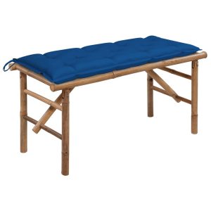 Składana ławka ogrodowa z poduszką, 118 cm, bambusowa 550463 Składana ławka ogrodowa z poduszką, 118 cm, bambusowa 550463