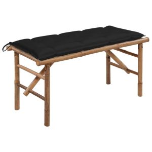 Składana ławka ogrodowa z poduszką, 118 cm, bambusowa 550366