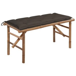 Składana ławka ogrodowa z poduszką, 118 cm, bambusowa 550374