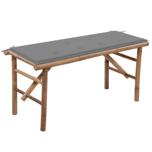 Składana ławka ogrodowa z poduszką, 118 cm, bambusowa 550377 Składana ławka ogrodowa z poduszką, 118 cm, bambusowa 550377