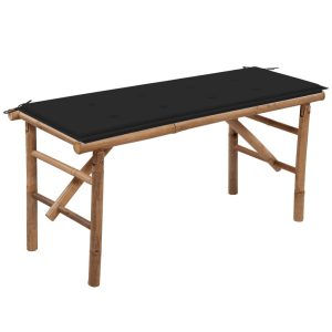 Składana ławka ogrodowa z poduszką, 118 cm, bambusowa 550435 Składana ławka ogrodowa z poduszką, 118 cm, bambusowa 550435