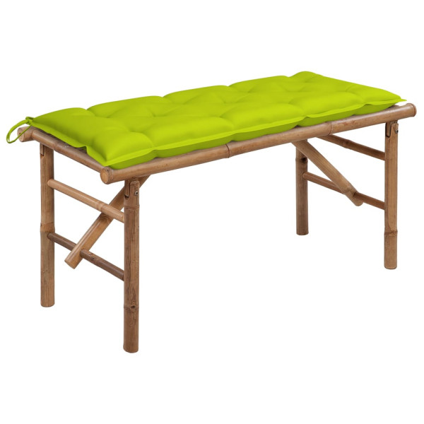 Składana ławka ogrodowa z poduszką, 118 cm, bambusowa 550445