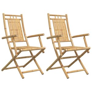 Składane krzesła ogrodowe, 2 szt., 53x66x99 cm, bambusowe 668123 Składane krzesła ogrodowe, 2 szt., 53x66x99 cm, bambusowe 668123