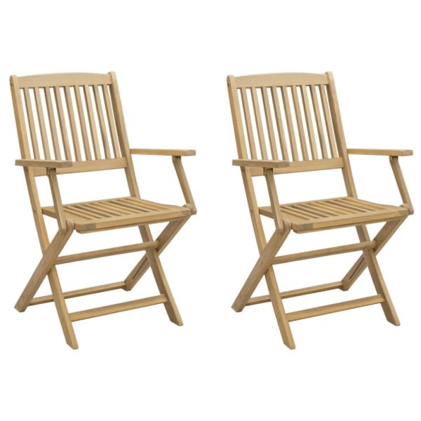 Składane krzesła ogrodowe, 2 szt., 58x54,5x90 cm, akacja 668307