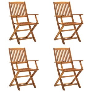 Składane krzesła ogrodowe, 4 szt., lite drewno akacjowe 668234 Składane krzesła ogrodowe, 4 szt., lite drewno akacjowe 668234