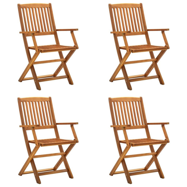 Składane krzesła ogrodowe, 4 szt., lite drewno akacjowe 668234