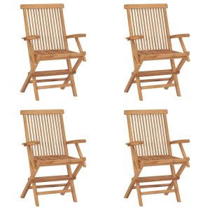Składane krzesła ogrodowe, 4 szt., lite drewno tekowe 668179 Składane krzesła ogrodowe, 4 szt., lite drewno tekowe 668179