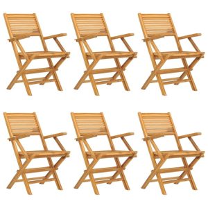Składane krzesła ogrodowe, 6 szt., 55x62x90 cm, drewno tekowe 669472 Składane krzesła ogrodowe, 6 szt., 55x62x90 cm, drewno tekowe 669472