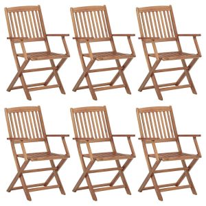 Składane krzesła ogrodowe, 6 szt., lite drewno akacjowe 668207 Składane krzesła ogrodowe, 6 szt., lite drewno akacjowe 668207