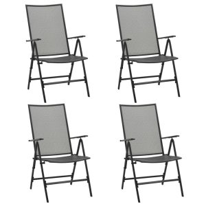 Składane krzesła z siatką, 4 szt., stalowe, antracytowe 669404 Składane krzesła z siatką, 4 szt., stalowe, antracytowe 669404
