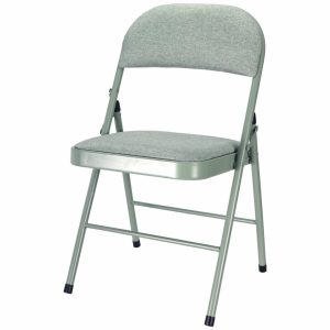 Składane krzesło metalowe tapicerowane zielone siedzisko i oparcie 97 cm 1005171 Składane krzesło metalowe tapicerowane zielone siedzisko i oparcie 97 cm 1005171