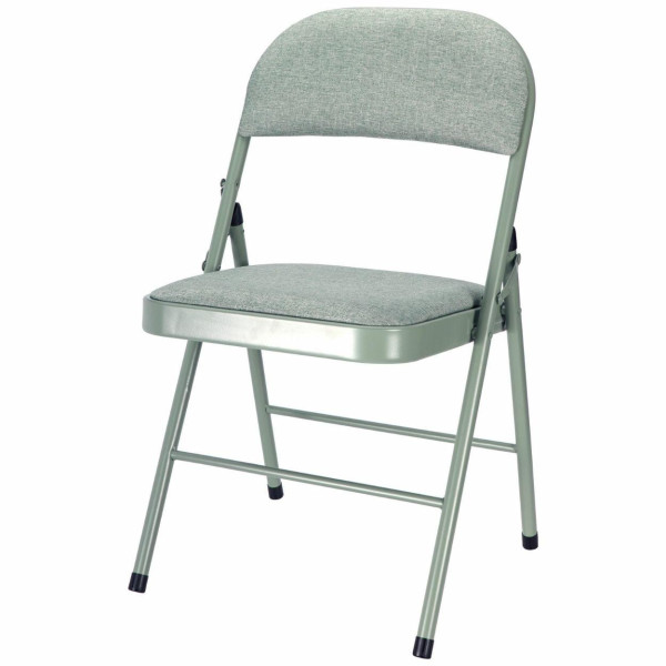 Składane krzesło metalowe tapicerowane zielone siedzisko i oparcie 97 cm 1005171