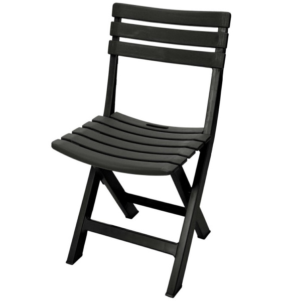 Składane krzesło ogrodowe antracytowe z polipropylenu PP 77 cm 1023419