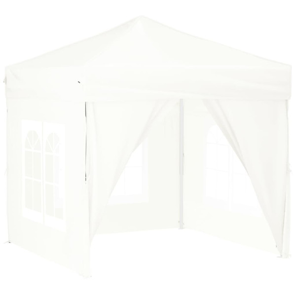Składany namiot imprezowy ze ściankami, biały, 2x2 m 617303