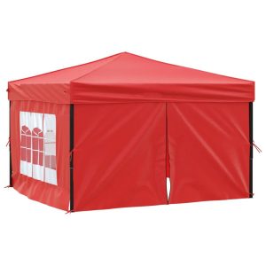 Składany namiot imprezowy ze ściankami, czerwony, 3×3 m 617278 Składany namiot imprezowy ze ściankami, czerwony, 3×3 m 617278