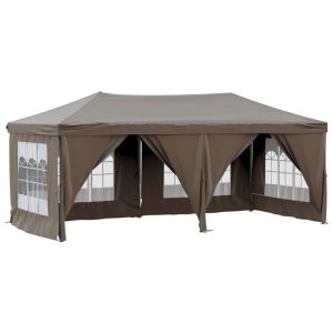 Składany namiot imprezowy ze ściankami, kolor taupe, 3×6 m 617101 Składany namiot imprezowy ze ściankami, kolor taupe, 3×6 m 617101