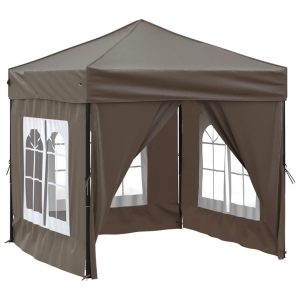 Składany namiot imprezowy ze ściankami, taupe, 2×2 m 617281 Składany namiot imprezowy ze ściankami, taupe, 2×2 m 617281