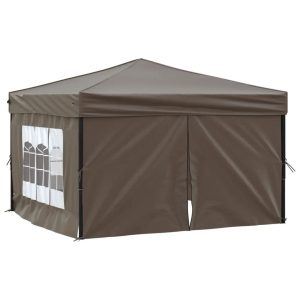 Składany namiot imprezowy ze ściankami, taupe, 3×3 m 617225 Składany namiot imprezowy ze ściankami, taupe, 3×3 m 617225