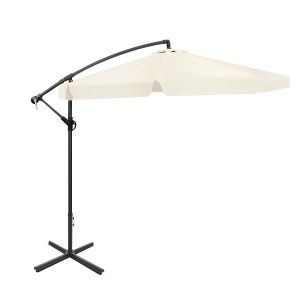 Składany parasol ogrodowy 350 cm XXL pokrowiec beżowy 435615