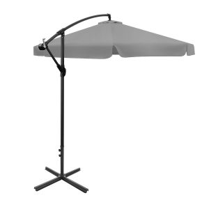 Składany parasol ogrodowy 350 cm XXL pokrowiec grafitowy 435614