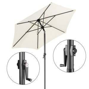 Składany parasol ogrodowy balkonowy regulowany 200 cm beżowy 50UV 959930