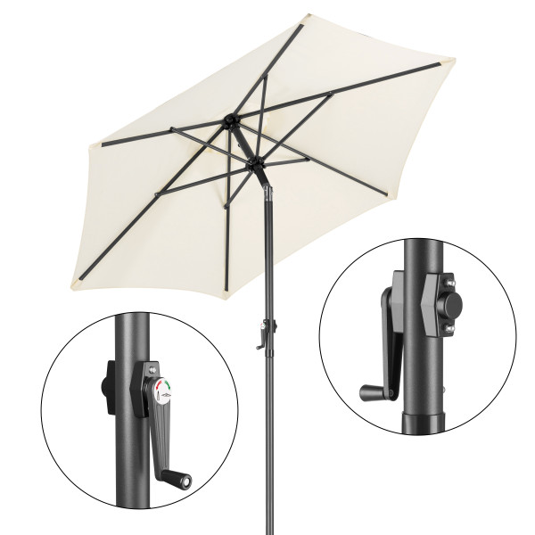 Składany parasol ogrodowy balkonowy regulowany 200 cm beżowy 50UV 959930