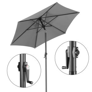 Składany parasol ogrodowy balkonowy regulowany 200 cm grafitowy 50UV 959929