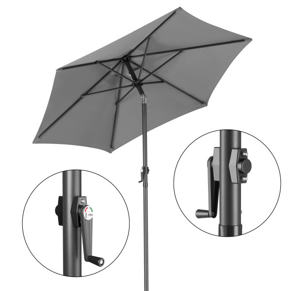 Składany parasol ogrodowy balkonowy regulowany 200 cm grafitowy 50UV 959929