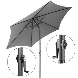 Składany parasol ogrodowy balkonowy regulowany 300 cm grafitowy 50UV 959931 Składany parasol ogrodowy balkonowy regulowany 300 cm grafitowy 50UV 959931