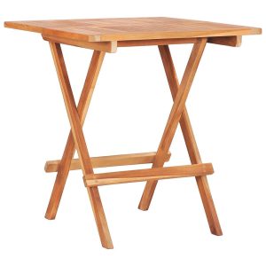 Składany stolik bistro, 60x60x65 cm, lite drewno tekowe 630563 Składany stolik bistro, 60x60x65 cm, lite drewno tekowe 630563