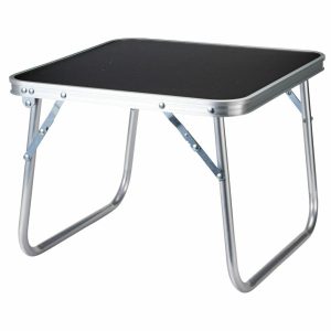 Składany stolik turystyczny 40x40x30 cm MDF metal czarno srebrny 1022653 Składany stolik turystyczny 40x40x30 cm MDF metal czarno srebrny 1022653