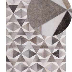 Skórzany dywan do salonu 140×200 cm szary 58899