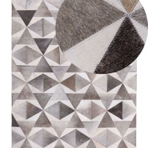 Skórzany dywan do salonu 160×230 cm szary 59284