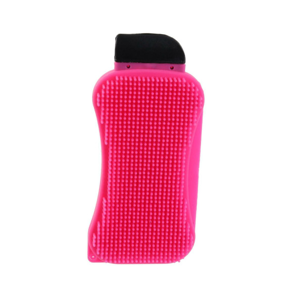 Skrobak z gąbką silikonowy różowy zbiornik na detergent 622803