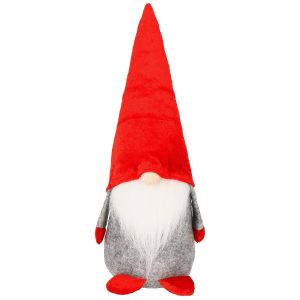 Skrzat 28 cm krasnal świąteczny, gnom czerwony, szary 347610 Skrzat 28 cm krasnal świąteczny, gnom czerwony, szary 347610