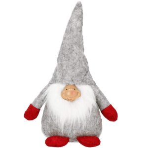 Skrzat 38 cm krasnal świąteczny, gnom szary 347609 Skrzat 38 cm krasnal świąteczny, gnom szary 347609