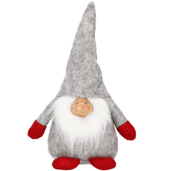 Skrzat 38 cm krasnal świąteczny, gnom szary 347609