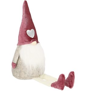 Skrzat 40 cm siedzący krasnal świąteczny, gnom welurowy 347619 Skrzat 40 cm siedzący krasnal świąteczny, gnom welurowy 347619