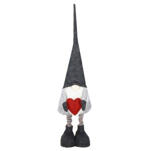 Skrzat 63-80 cm krasnal świąteczny, gnom na teleskopowych nóżkach szary 782422 Skrzat 63-80 cm krasnal świąteczny, gnom na teleskopowych nóżkach szary 782422