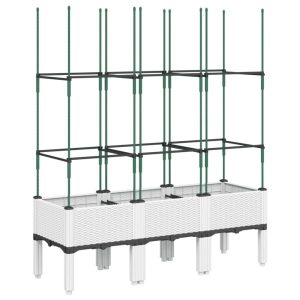 Skrzynia na rośliny Biały 120 x 40 x 142,5 cm vidaXL 562992 Skrzynia na rośliny Biały 120 x 40 x 142,5 cm vidaXL 562992