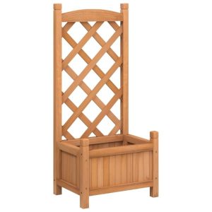 Skrzynia na rośliny Brąz 40 x 30 x 90 cm Drewno vidaXL 563728