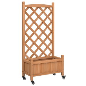 Skrzynia na rośliny Brąz 55 x 29.5 x 117.5 cm Drewno vidaXL 563876